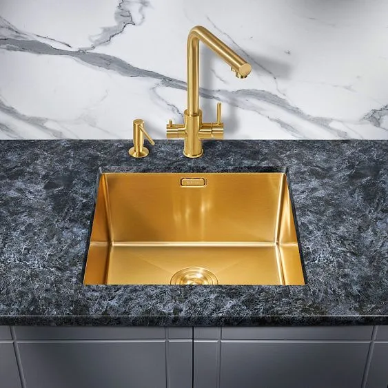 Кухонная мойка MILACIO Denia 48 Steel MC.77448 золото