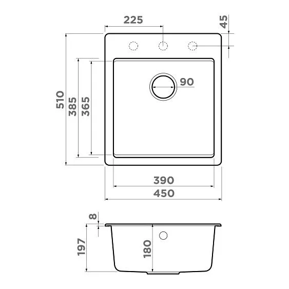 Кухонная мойка OMOIKIRI Akari 45-BL (4997361)