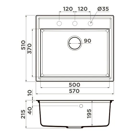 Кухонная мойка OMOIKIRI Daisen 57-GR (4997311)