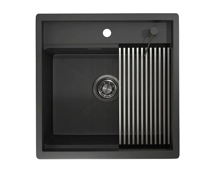 Кухонная мойка GRANULA KS-5051 черный/матовый