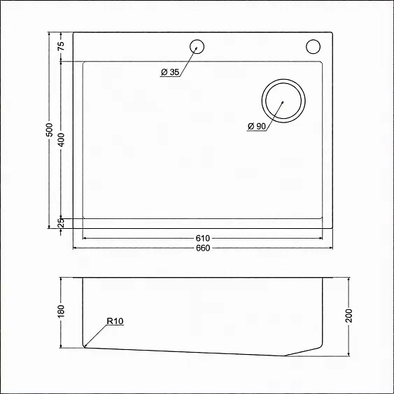 Кухонная мойка EMAR EMB-660(TOP) PVD Dark