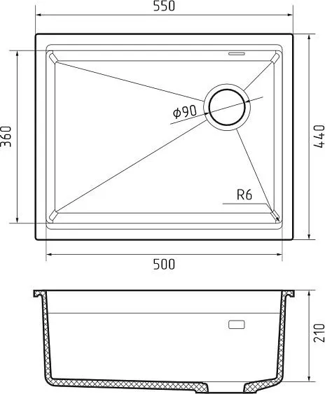 Кухонная мойка RIVELATO LINO 554-R beige scuro