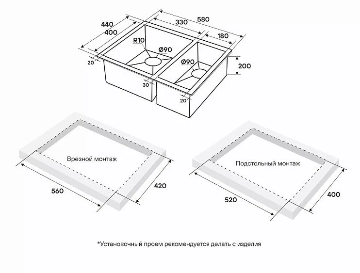 Кухонная мойка PAULMARK NEXT PM225844-BS