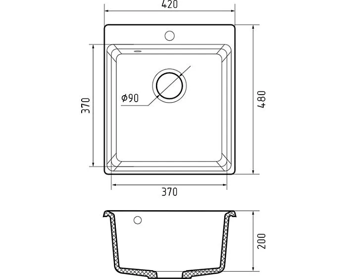 Кухонная мойка GRANFEST LEVEL GF-LV-420 cashmere
