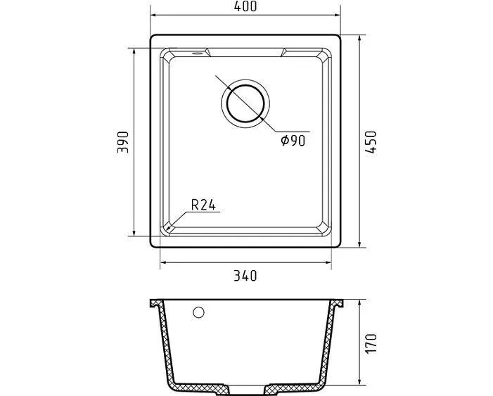 Кухонная мойка GRANFEST URBAN 4540 черный