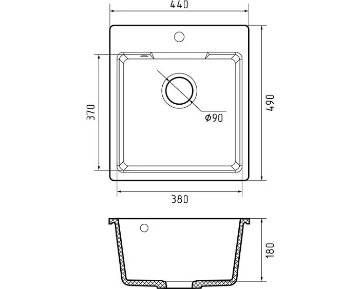 Кухонная мойка GRANFEST URBAN 644 серый