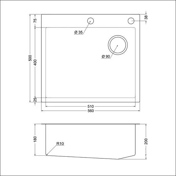 Кухонная мойка EMAR EMB-560(TOP) PVD Satin