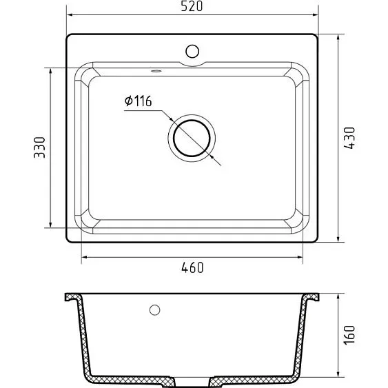 Кухонная мойка GRANFEST SMART GF-SM520 черный