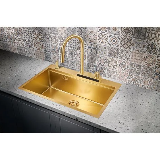 Кухонная мойка MILACIO Denia 75 Steel MC.77428 золото