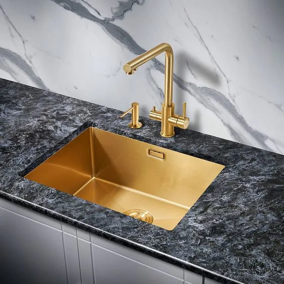 Кухонная мойка MILACIO Denia 58 Steel MC.77458 золото