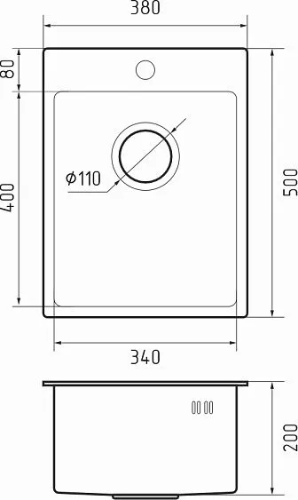 Кухонная мойка RIVELATO Rinox 3850 PVD black