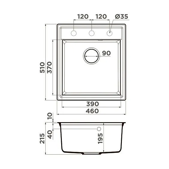 Кухонная мойка OMOIKIRI Daisen 46-ES (4997489)