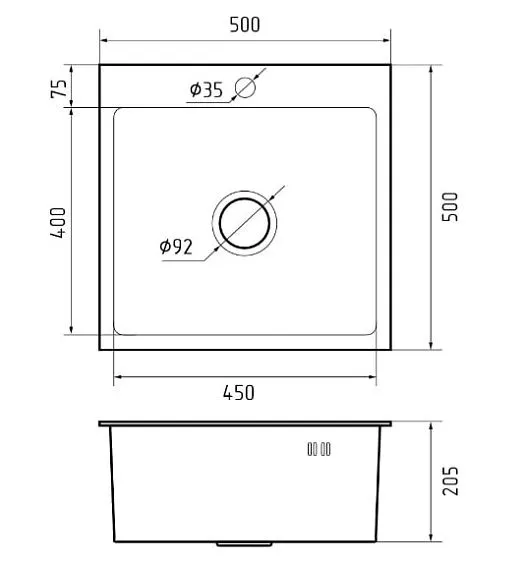 Кухонная мойка GRANFEST METAL 5050 inox