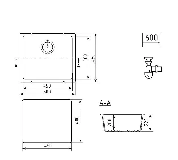 Кухонная мойка WEISSGAUFF WGI 45002 Beige