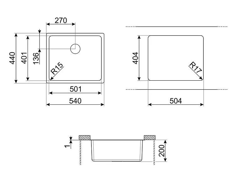 Кухонная мойка SMEG vstr50