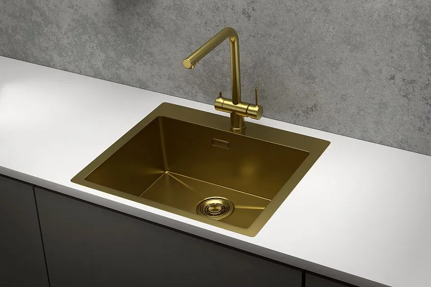 Кухонная мойка GRANULA GR-5951 золото/сатин