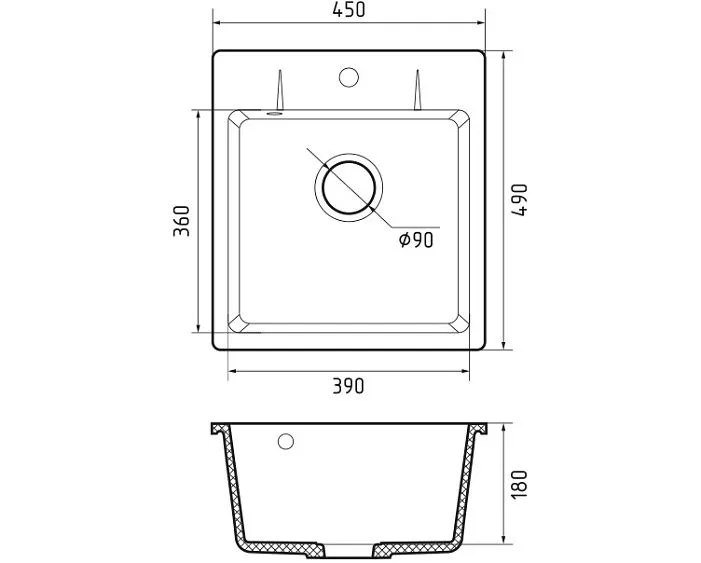 Кухонная мойка GRANFEST URBAN 245 темно-серый