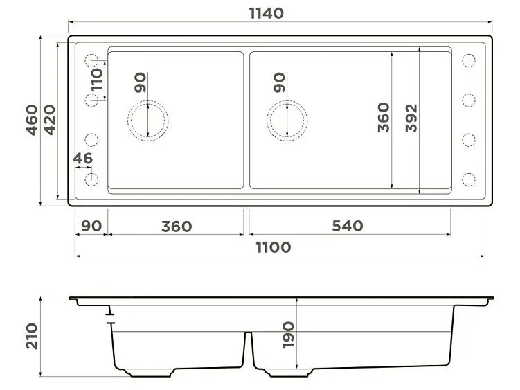 Кухонная мойка OMOIKIRI Sintesi Pro 114-2-MO (4997450)