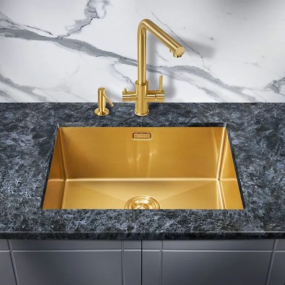 Кухонная мойка MILACIO Denia 58 Steel MC.77458 золото