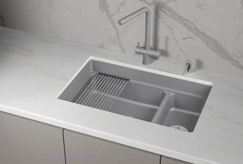 Кухонная мойка GRANULA KS-7304iU алюминиум
