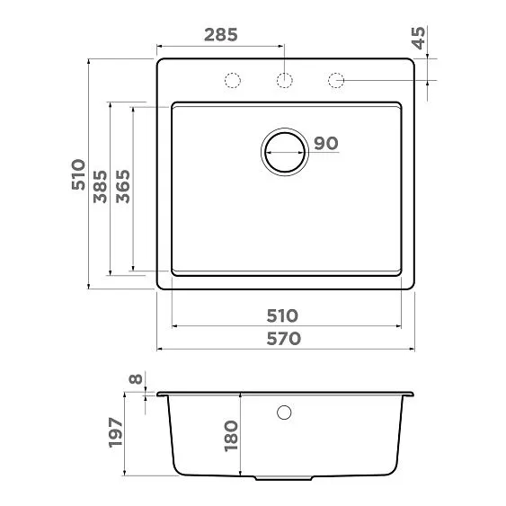 Кухонная мойка OMOIKIRI Akari 57-BL (4997366)