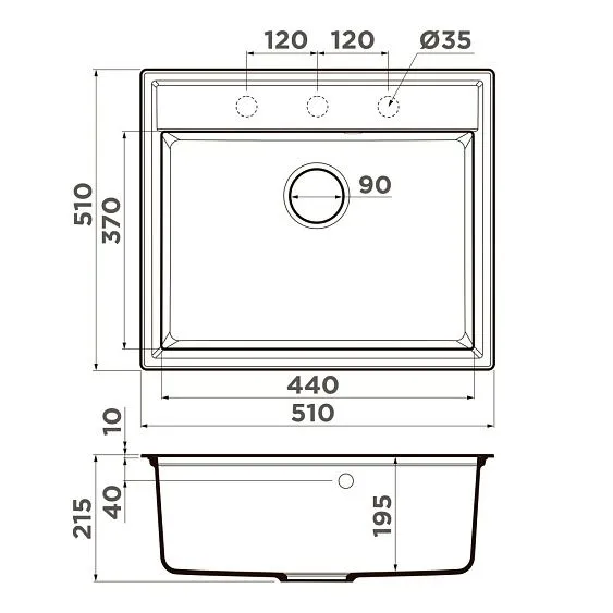 Кухонная мойка OMOIKIRI Daisen 51-GR (4997306)