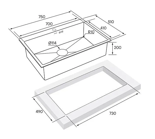 Кухонная мойка PAULMARK Kroner PM217551-BG