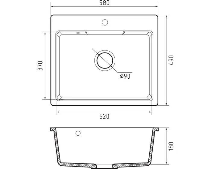 Кухонная мойка GRANFEST URBAN 658 белый