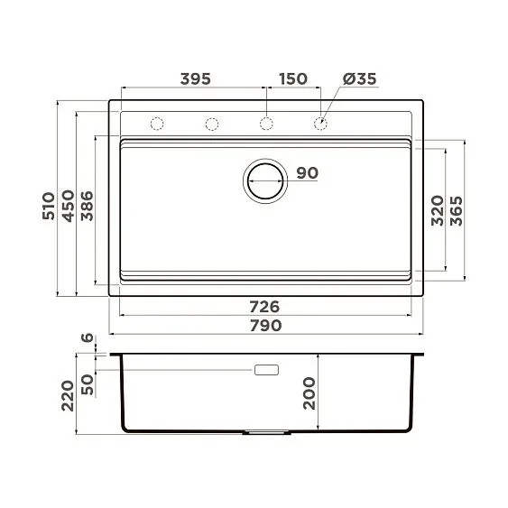 Кухонная мойка OMOIKIRI Kitagawa 79-LB-WH (4993997)