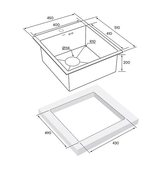 Кухонная мойка PAULMARK Kroner PM214551-BS