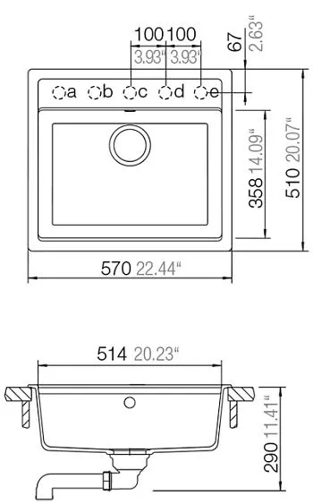 Мойка SCHOCK 700079 vero 60 (n-100) cristadur 570x510 магма