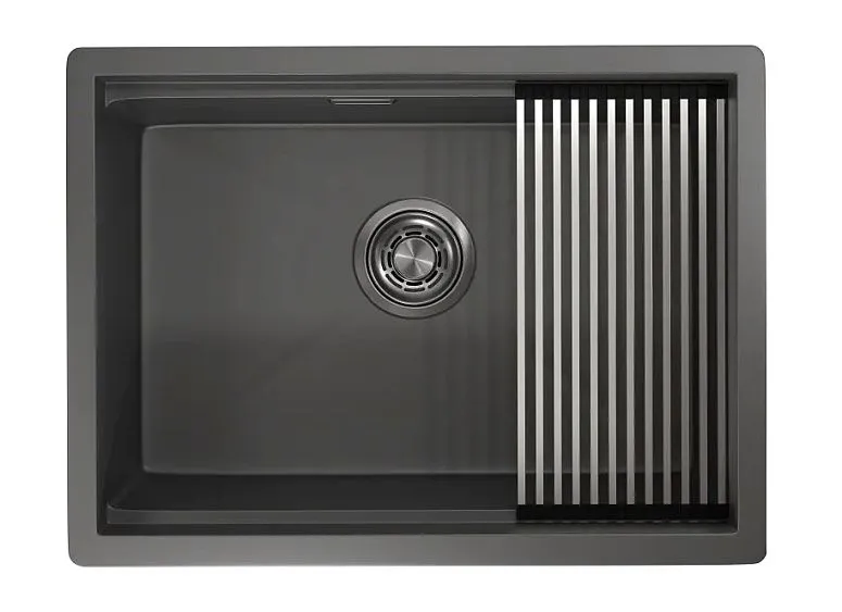 Кухонная мойка GRANULA KS-6045U графит/матовый