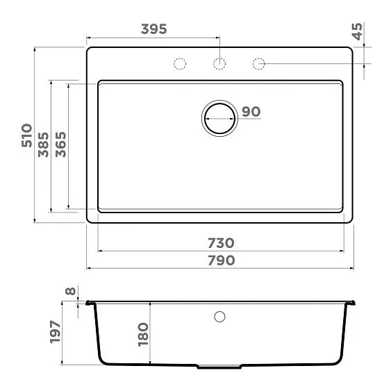 Кухонная мойка OMOIKIRI Akari 79-BL (4997371)