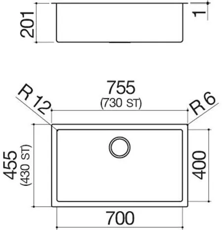 Кухонная мойка BARAZZA 1QR70S