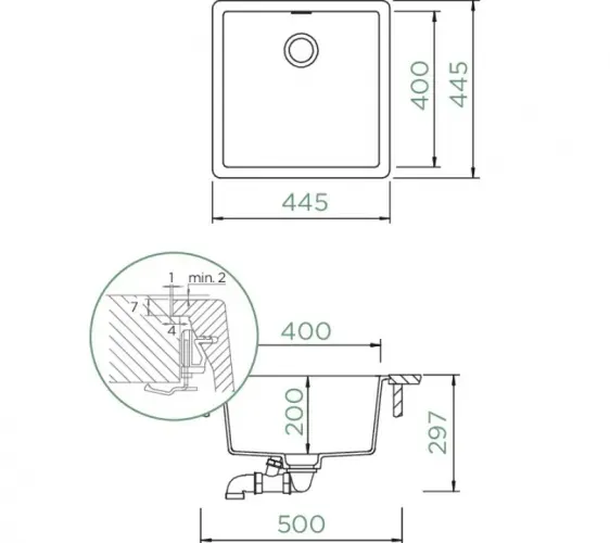 Кухонная мойка SCHOCK Greenwich 50F Cristadur пуро