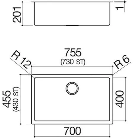 Кухонная мойка BARAZZA 1QR70I