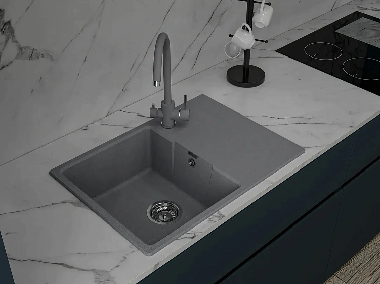 Кухонная мойка GRANFEST URBAN 668L dark gray