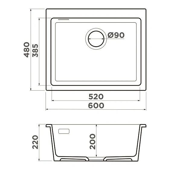 Кухонная мойка OMOIKIRI Omishima 60-U-BL Matt (4997513)