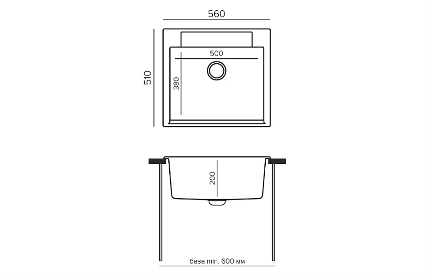 Кухонная мойка POLYGRAN Argo-560 песочный