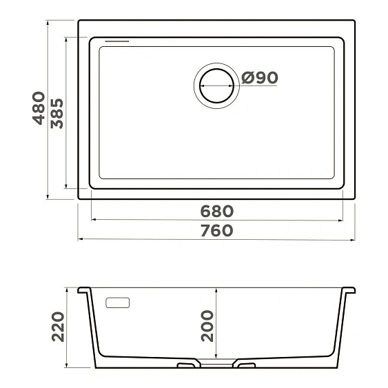 Кухонная мойка OMOIKIRI Omishima 76-U-WH Glossy (4997516)