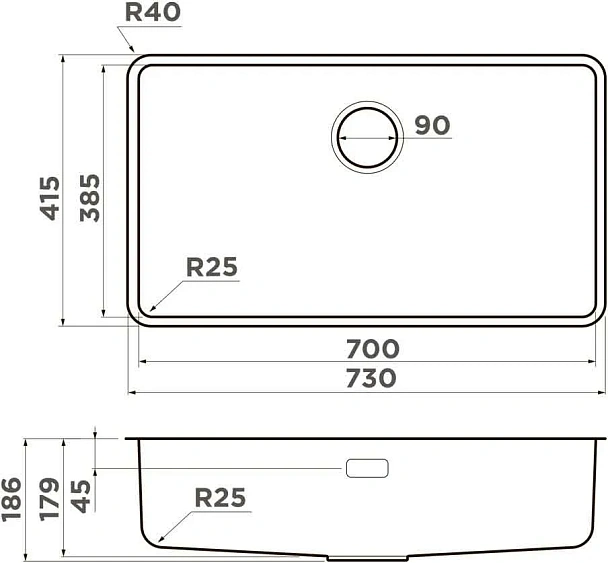 Кухонная мойка OMOIKIRI Omi 73-U/I-LG Ultra (4997562)