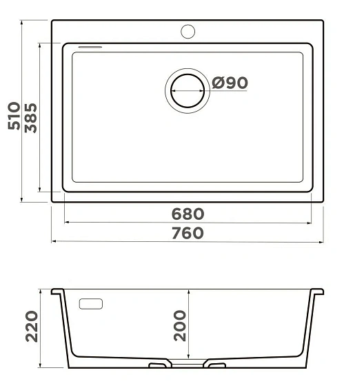 Кухонная мойка OMOIKIRI Omishima 76-BL Matt (4997484)