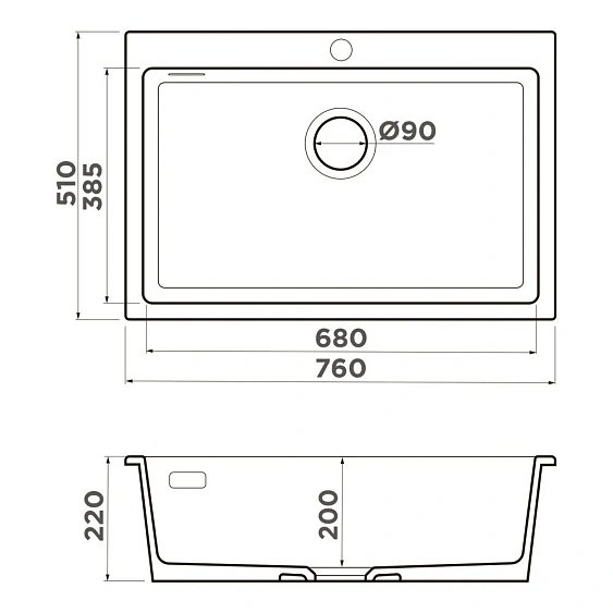 Кухонная мойка OMOIKIRI Omishima 76-CR Matt (4997554)