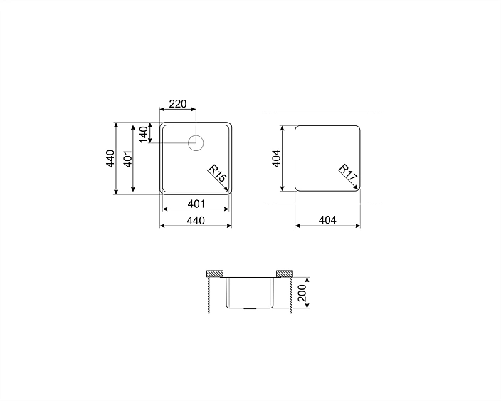 Кухонная мойка SMEG VSTR40CUX