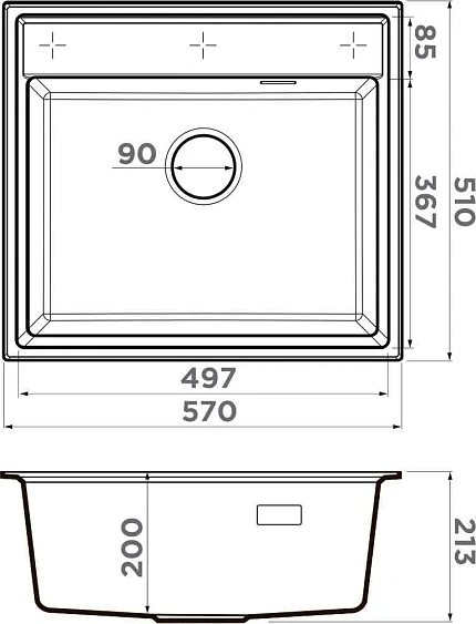 Кухонная мойка OMOIKIRI Daisen 57-PA (4997577)