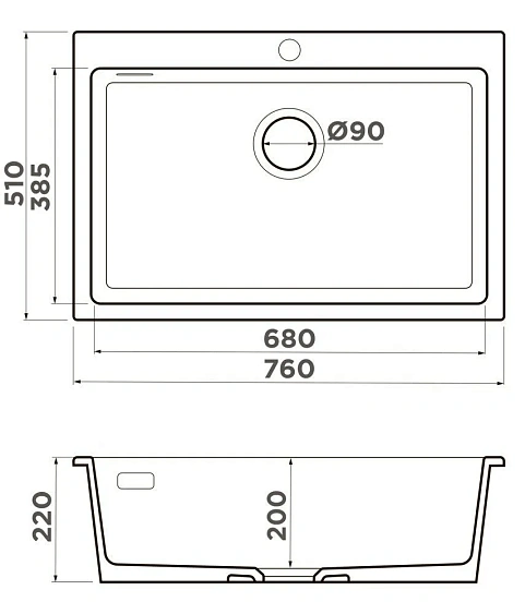 Кухонная мойка OMOIKIRI Omishima 76-DG Matt (4997552)