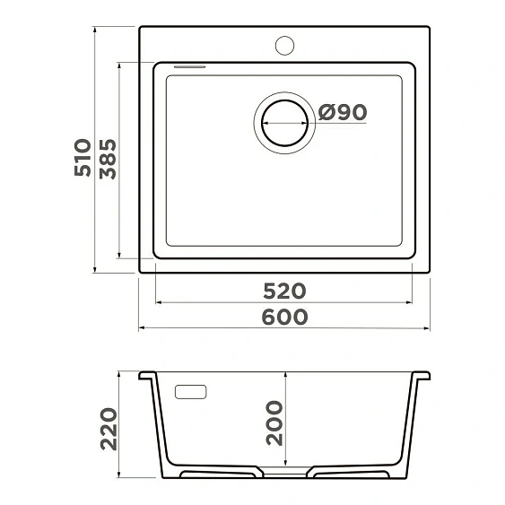 Кухонная мойка OMOIKIRI Omishima 60-CR Matt (4997546)