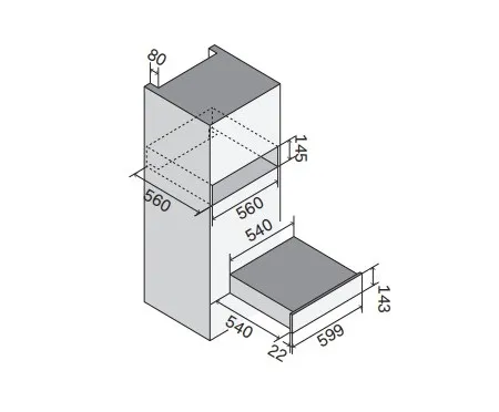 Подогреватель посуды ELICA VIRTUS WARM DRAWER 60 PP BL (PRF0191772)