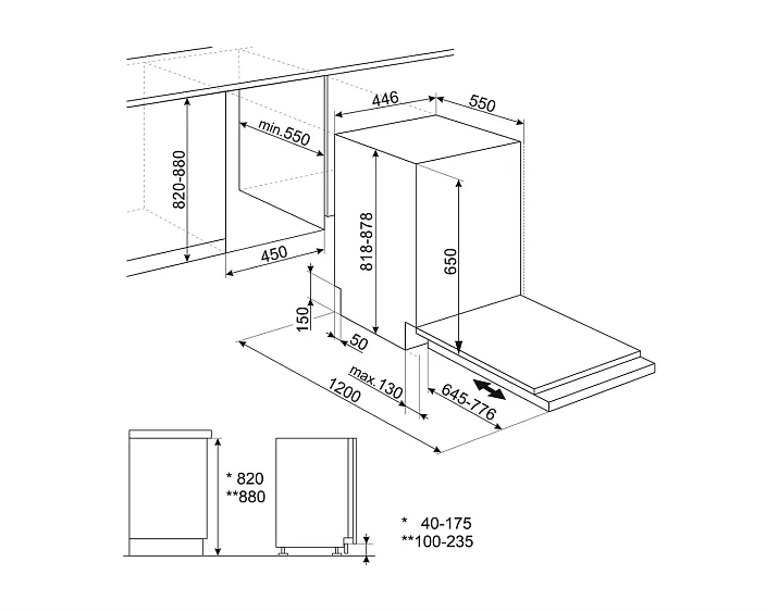 Посудомоечная машина SMEG ST4522DIN