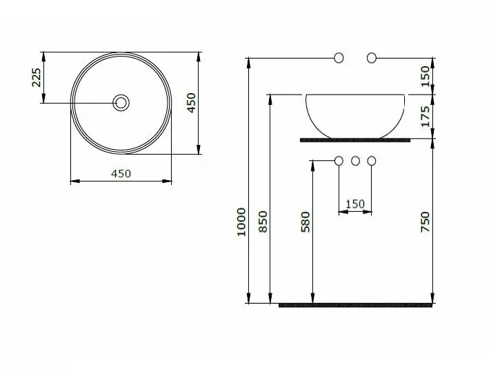 Раковина AMBASSADOR Queen 116T20301